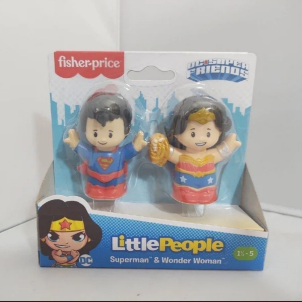 Little People Superman & Wonder Woman DC Super Friends Fisher Price NWT